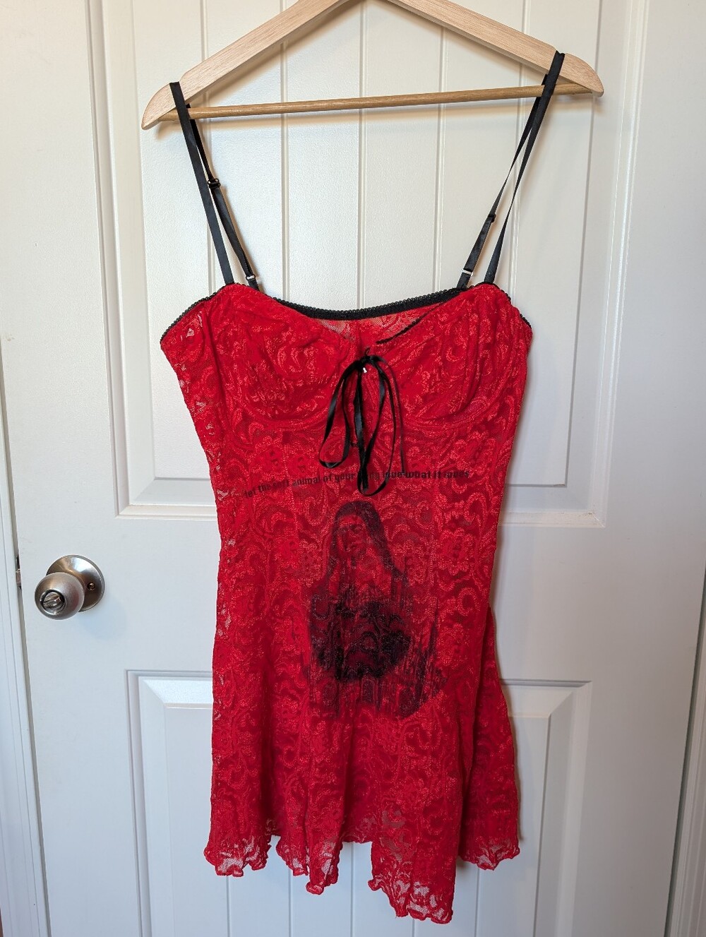 Heaven & Hell Madonna/Nun Lace Negligee Red